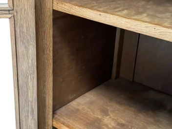 Art Deco Bookcase or Display Cabinet with Glass Sliding Doors, 1930s